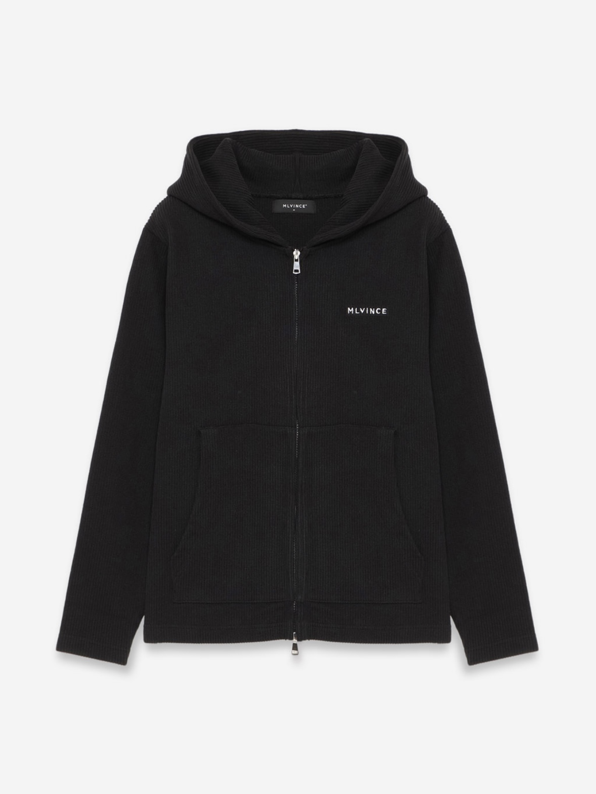 【MLVINCE】KNIT ZIP HOODY  BLACK