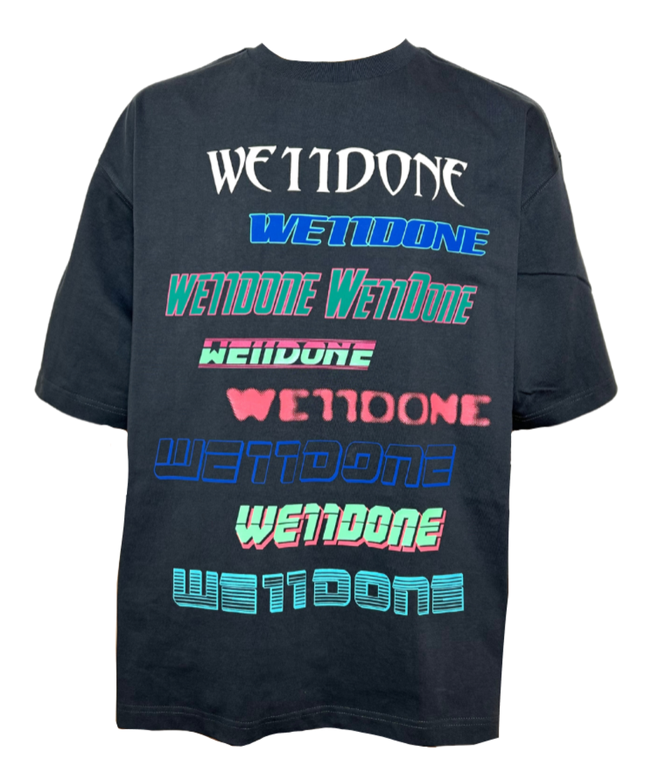 【WE11DONE】 MULTI LOGO T-SHIRT CHARCOAL
