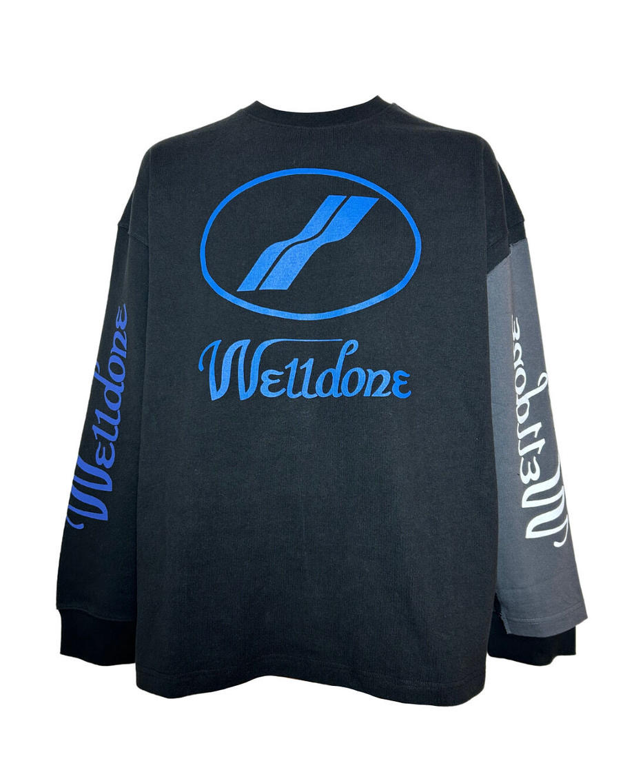 【WE11DONE 】BLACK REMAKE LOGO LONG SLEEVE T-SHIRT  BLK