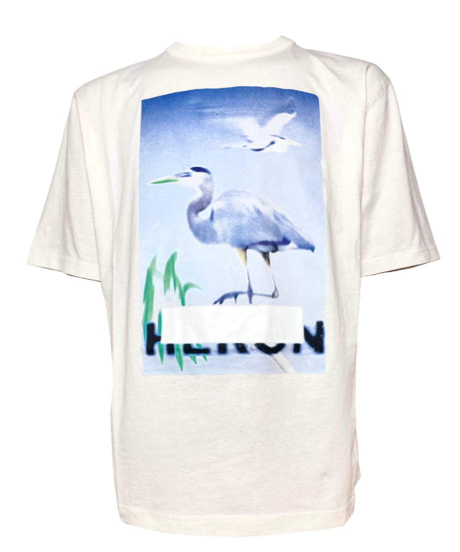 【HERON PRESTON】グラフィックTシャツ　WHILE