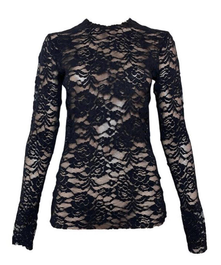 【WE11DONE】Flower Net Fitted Top