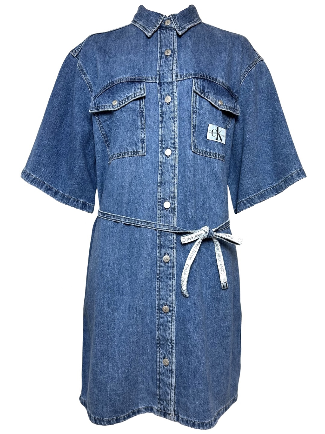 【Calvin Klein Jeans】Belted Denim Shirt Dress