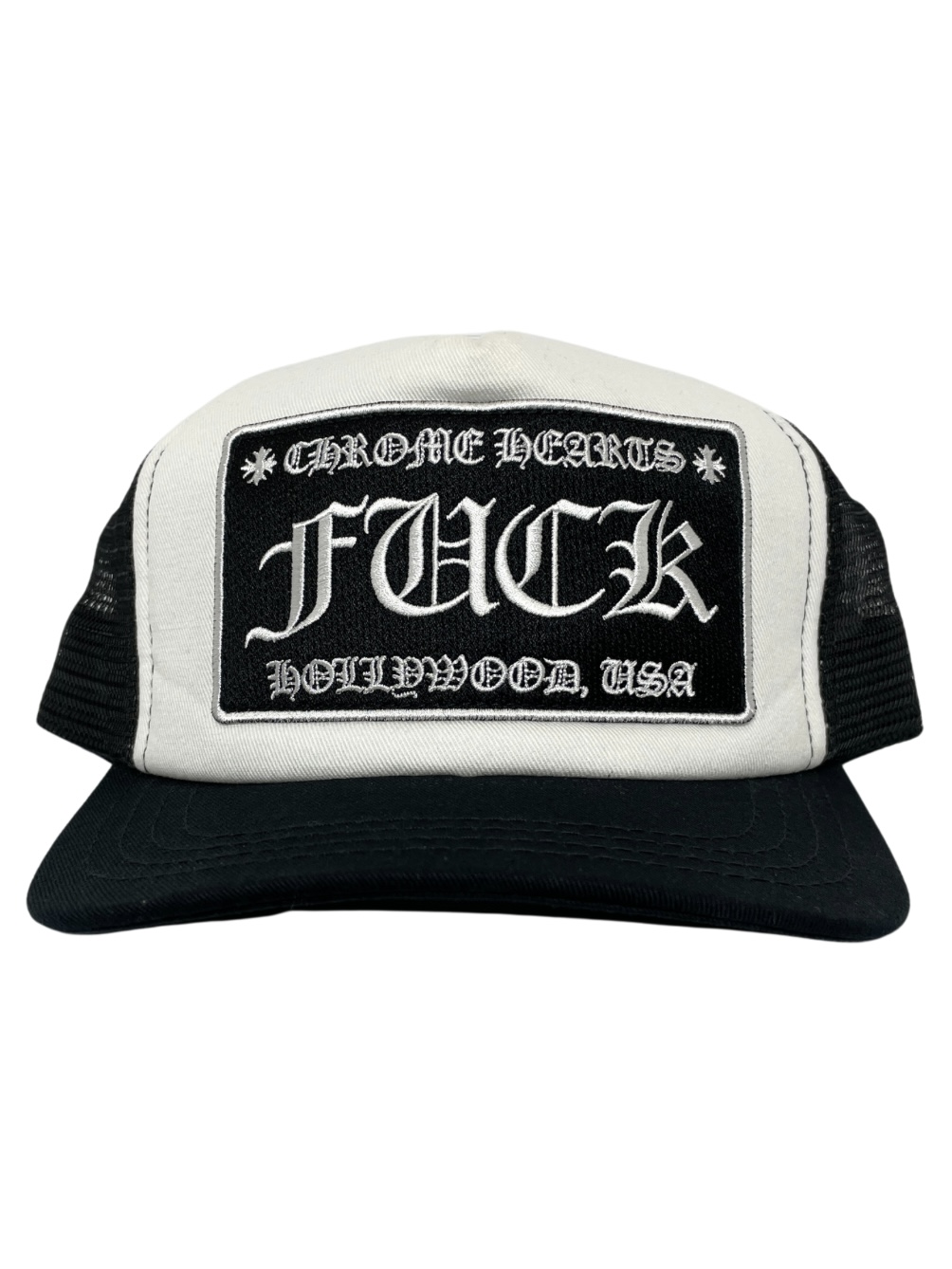 【CHROME HEARTS 】トラッカーキャップ FUCK ブラックホワイト