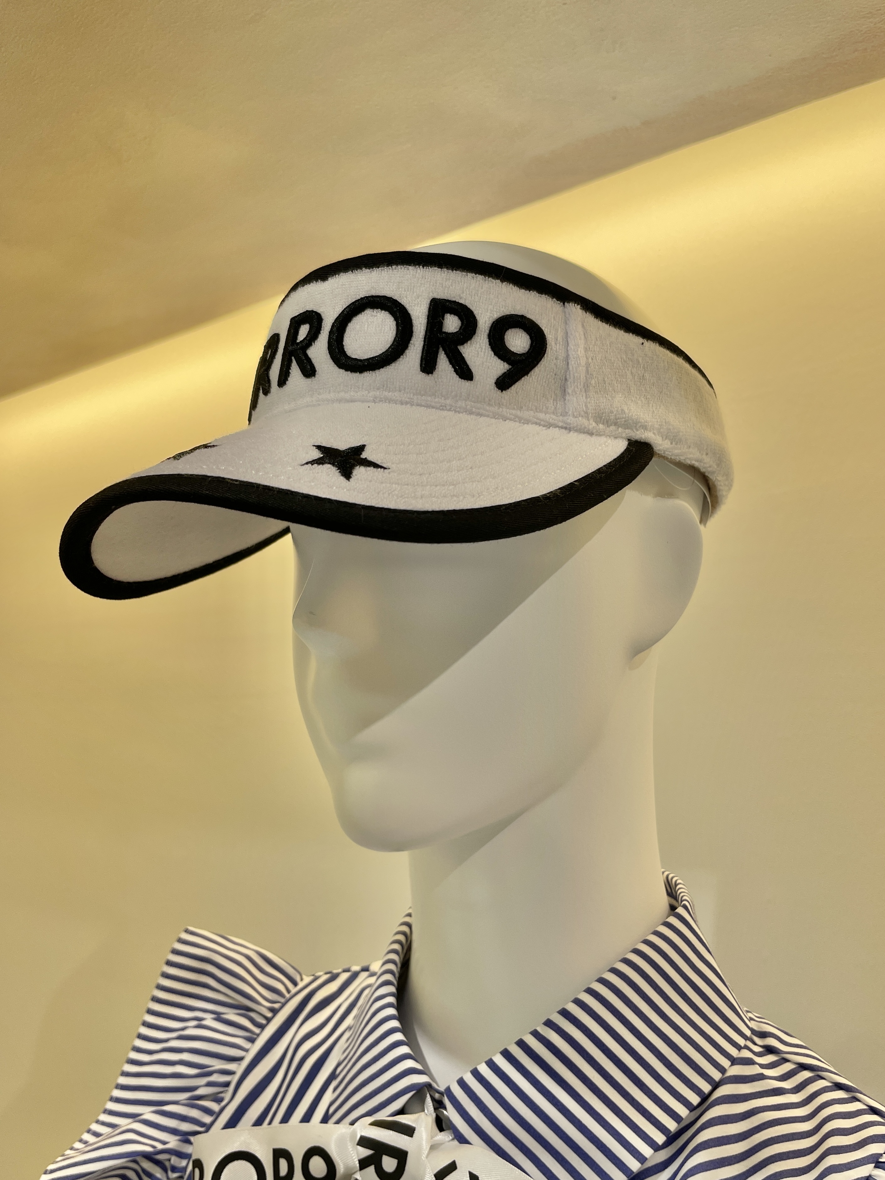 【MIRROR9】Piping sun Visor WH