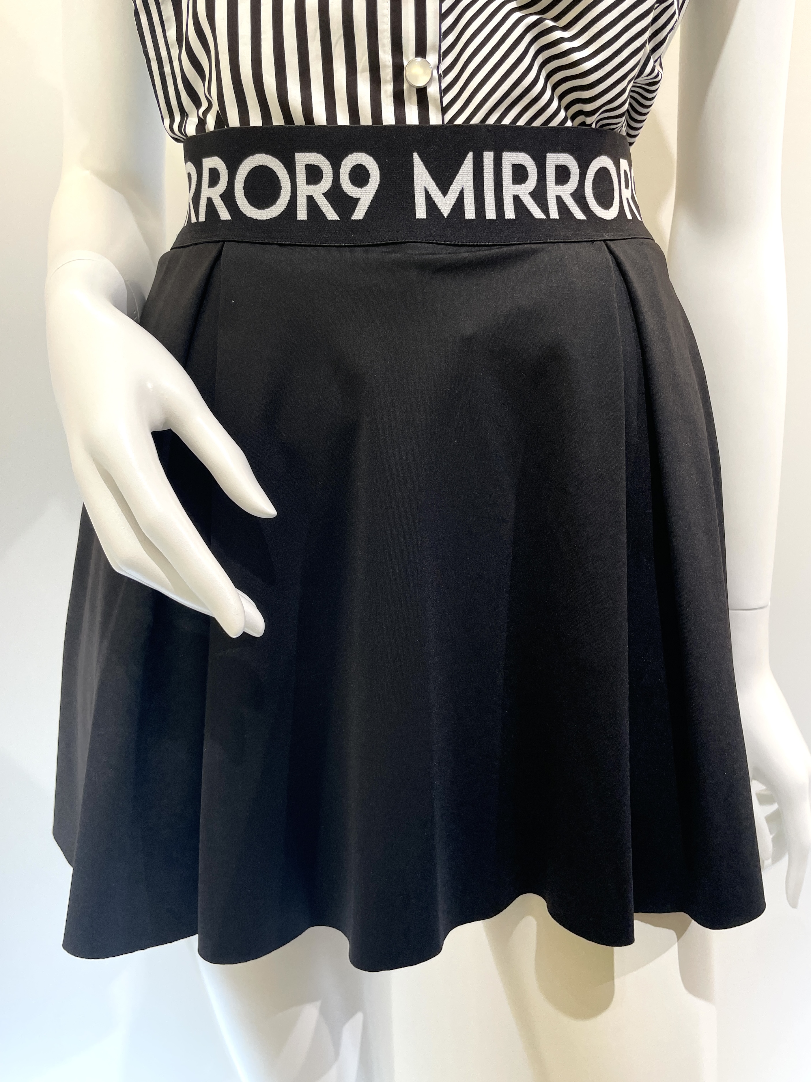 【MIRROR9】Taylor flare skirt BK
