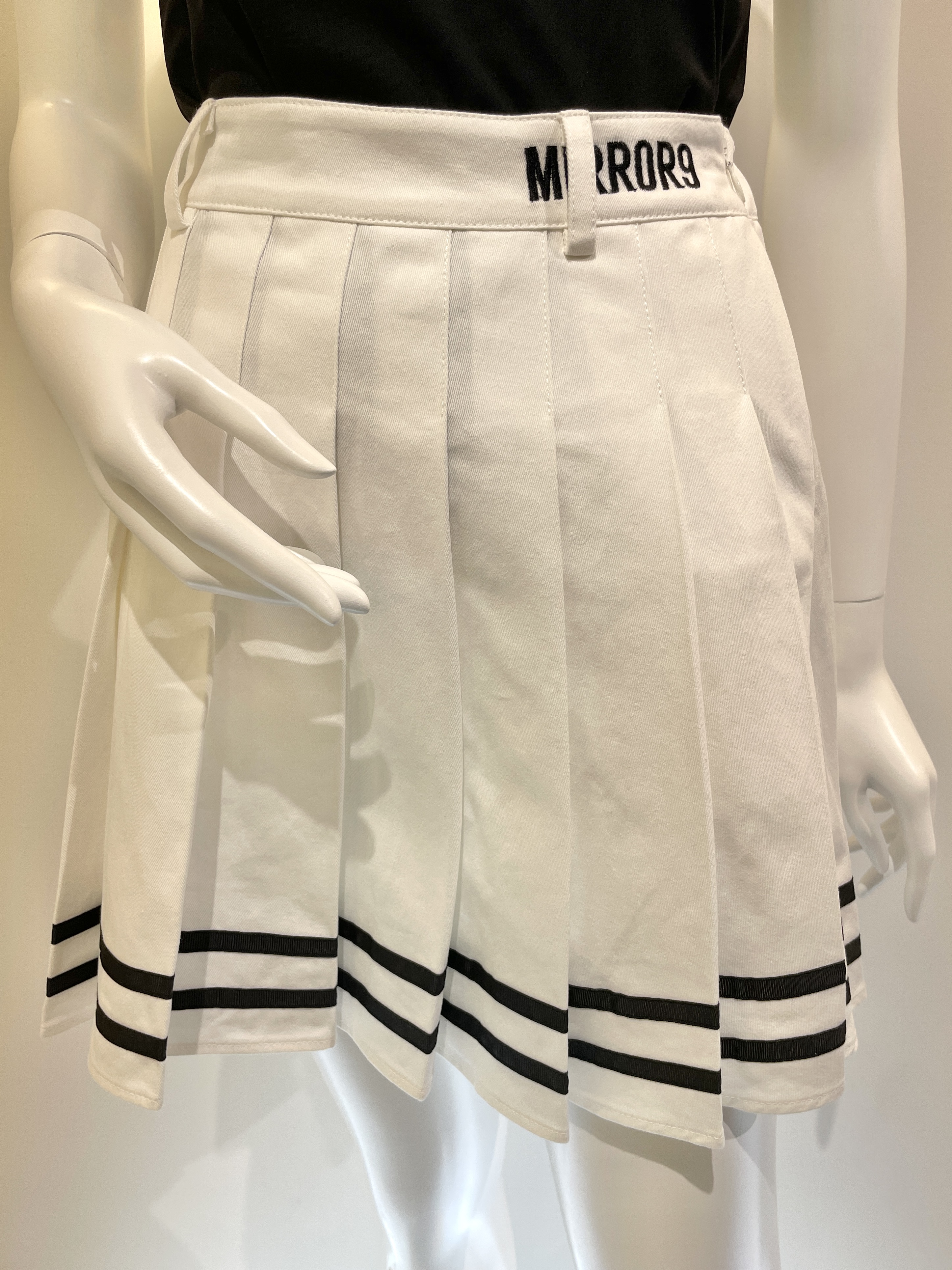【MIRROR9】Marina pleats skirt WH