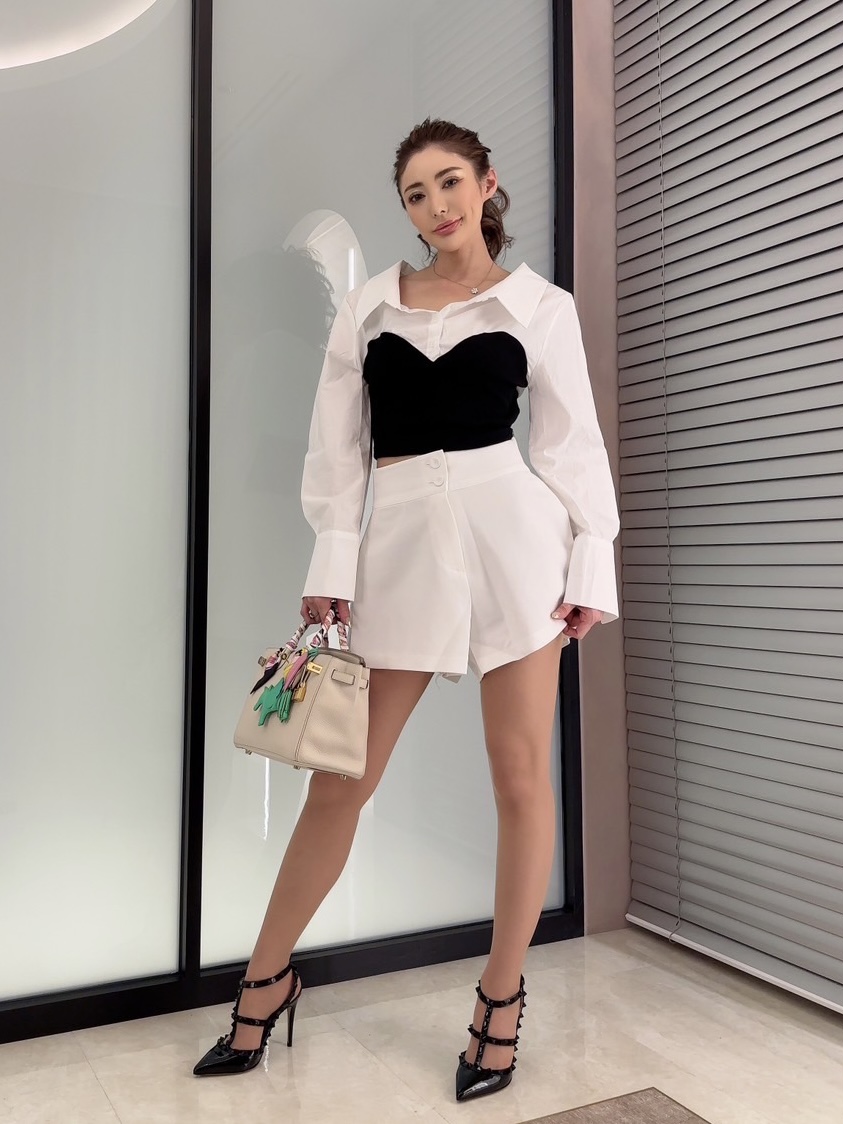【ODREY】BUSTIER DOCKING SHIRT WHITE