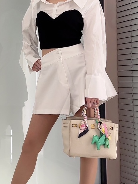 【ODREY】HIGH WAIST SHORT PANTS WHITE