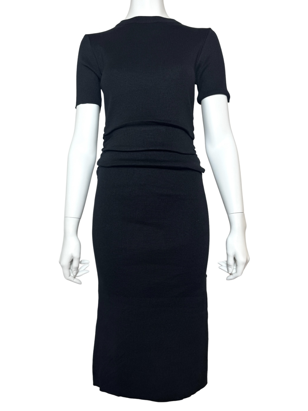 【MIRROR9 】Slit middle onepiece BLACK