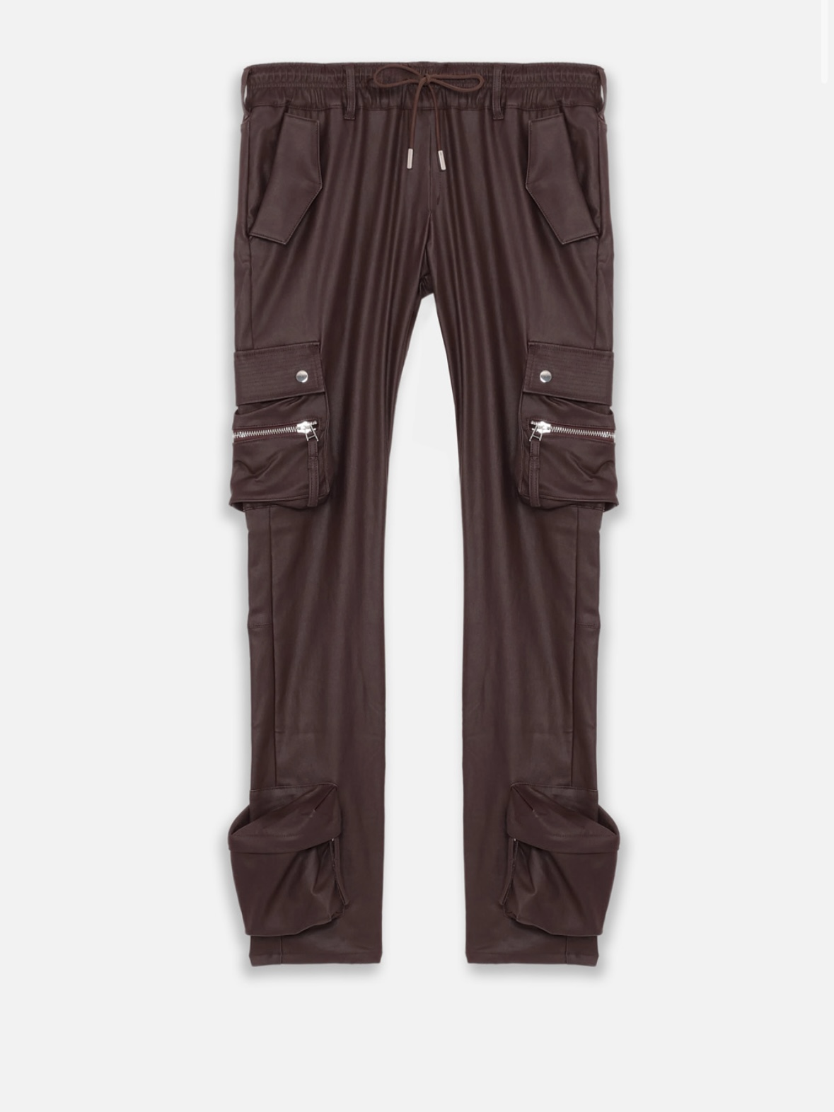 【MLVINCE 】TYPE-4 SLIM STRETCH WAX CARGO PANTS – BROWN
